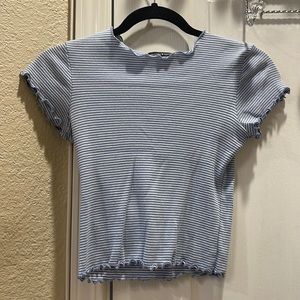 blue and white stripped brandy top
